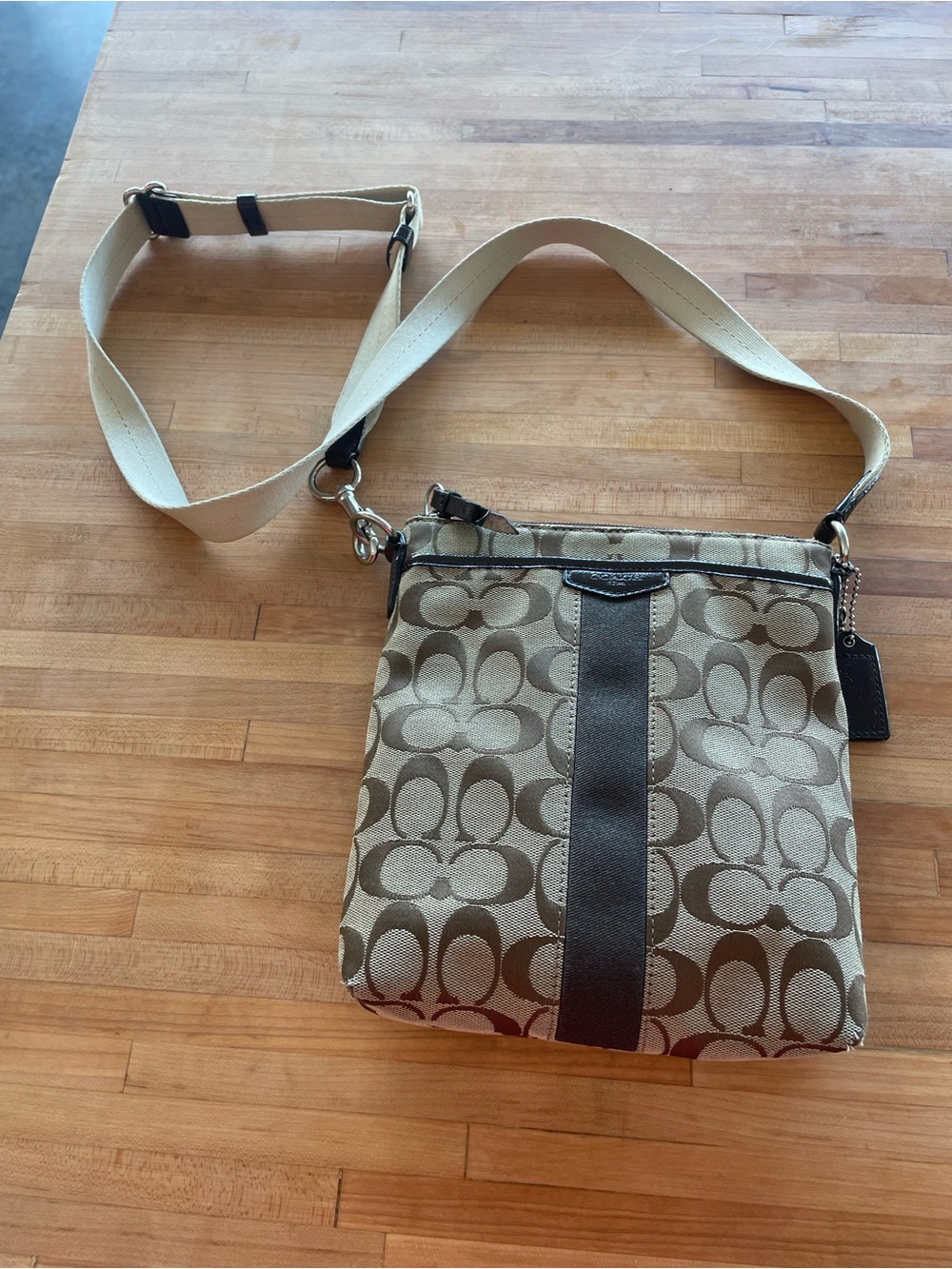 Coach Heritage Stripe Swingpack Crossbody Bag
